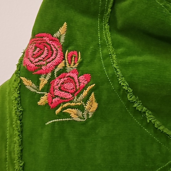 Johnny Was Los Angeles Green Corduroy Embroidered Blazer Jacket Sz. S - Picture 4 of 11